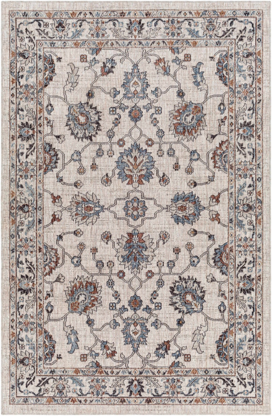 Ardin Traditional Style Cream And Blue Area Rug - The Rug Decor