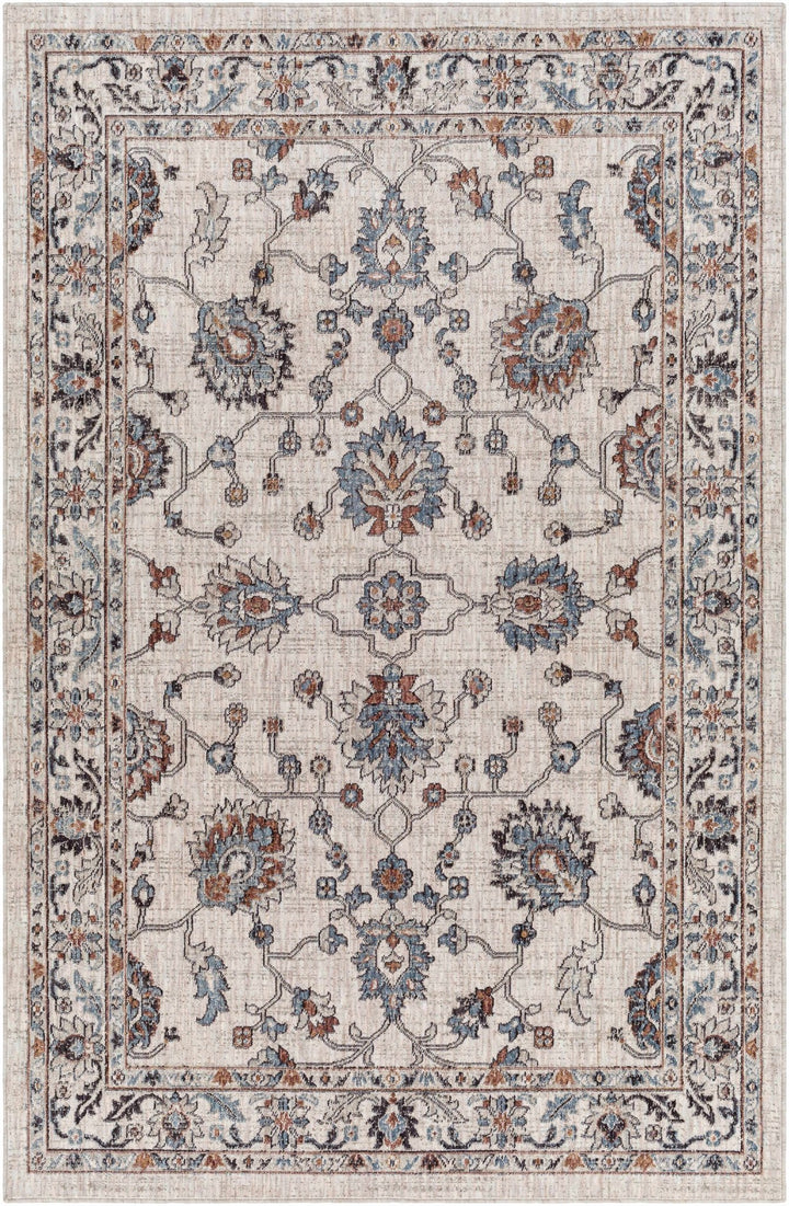 Ardin Traditional Style Cream And Blue Area Rug - The Rug Decor
