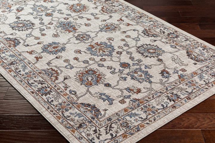 Ardin Traditional Style Cream And Blue Area Rug - The Rug Decor