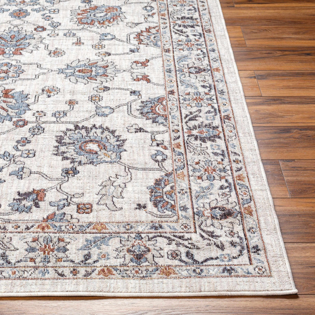 Ardin Traditional Style Cream And Blue Area Rug - The Rug Decor