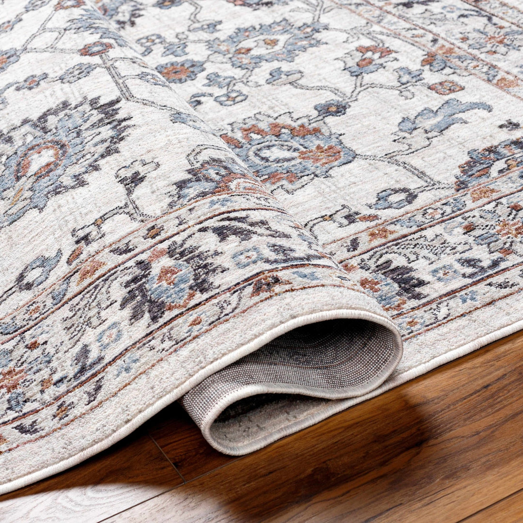Ardin Traditional Style Cream And Blue Area Rug - The Rug Decor
