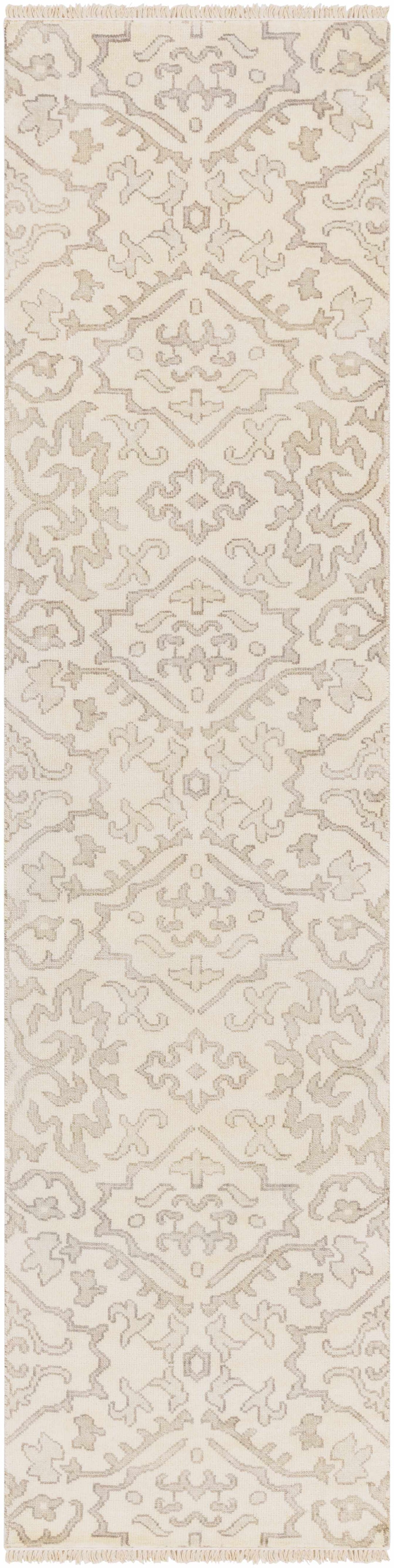 Arena Traditional Ivory And Beige Hand Knotted Area Rug