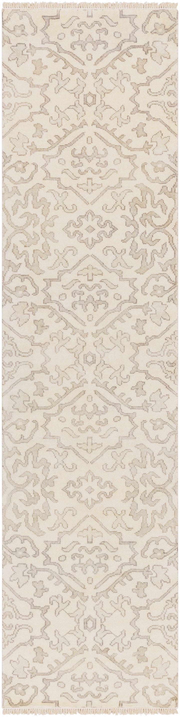 Arena Traditional Ivory And Beige Hand Knotted Area Rug