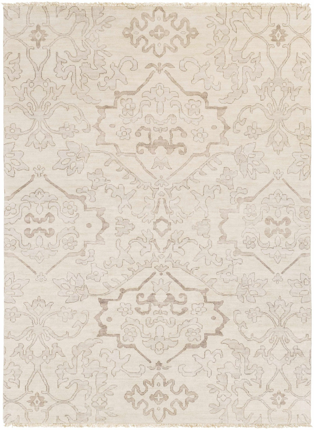 Arena Traditional Ivory And Beige Hand Knotted Area Rug - The Rug Decor