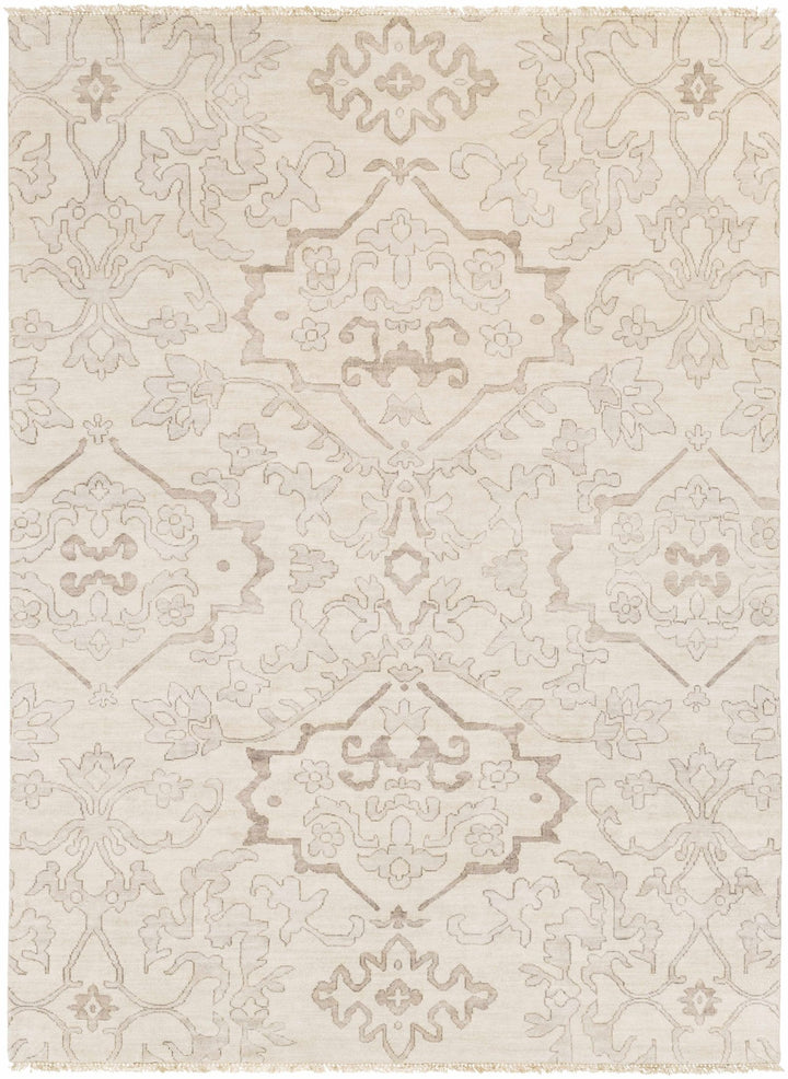 Arena Traditional Ivory And Beige Hand Knotted Area Rug - The Rug Decor