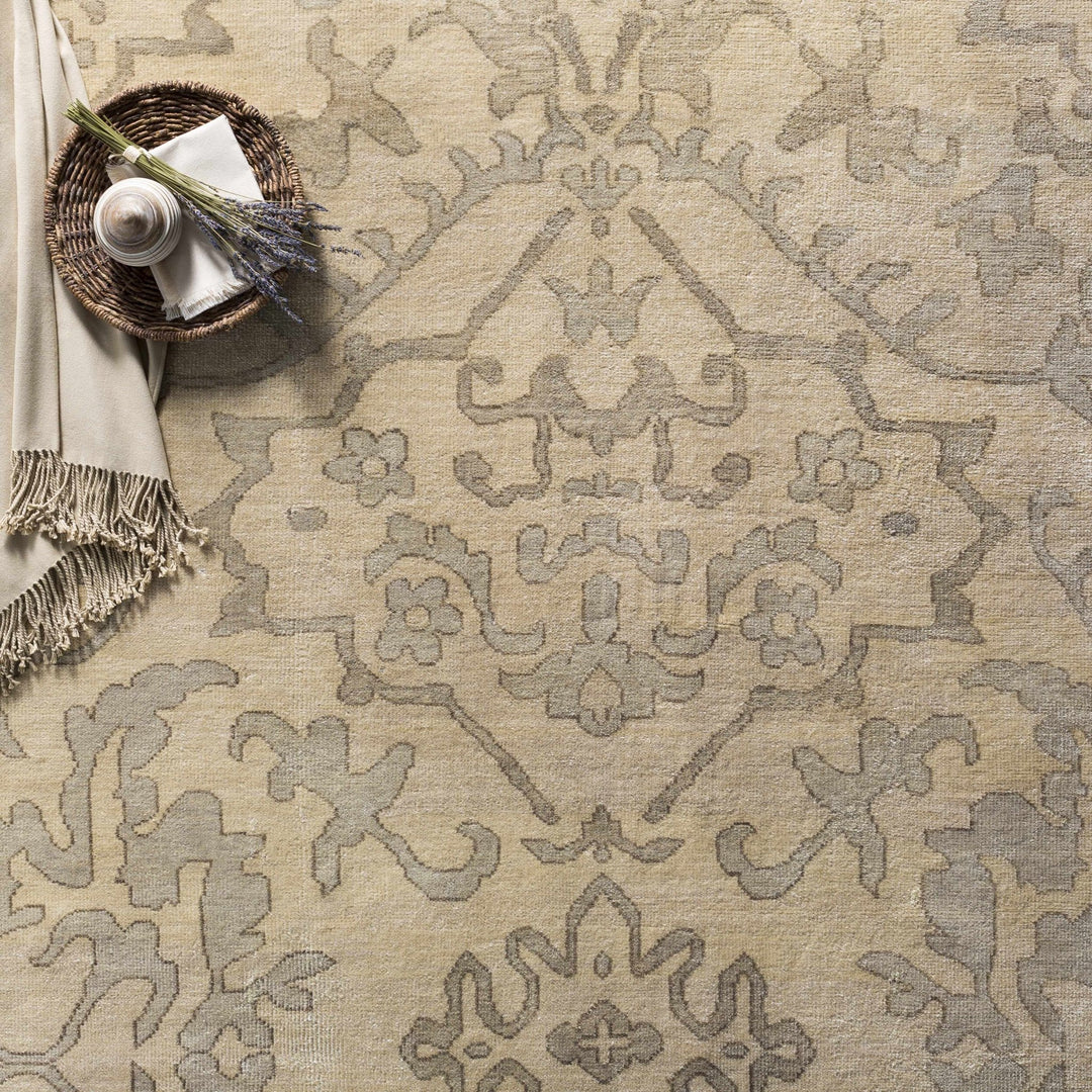 Arena Traditional Ivory And Beige Hand Knotted Area Rug - The Rug Decor