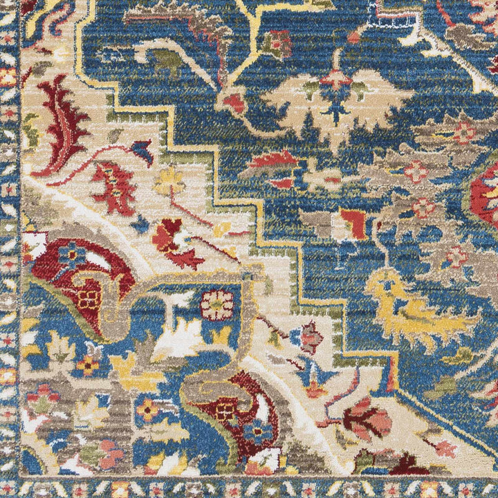 Argyle Traditional Style Blue And Ivory Area Rug