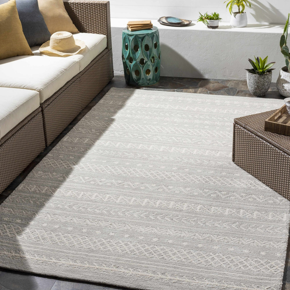 Argenton Modern Geometrical Design Gray Outdoor Area Rug - The Rug Decor