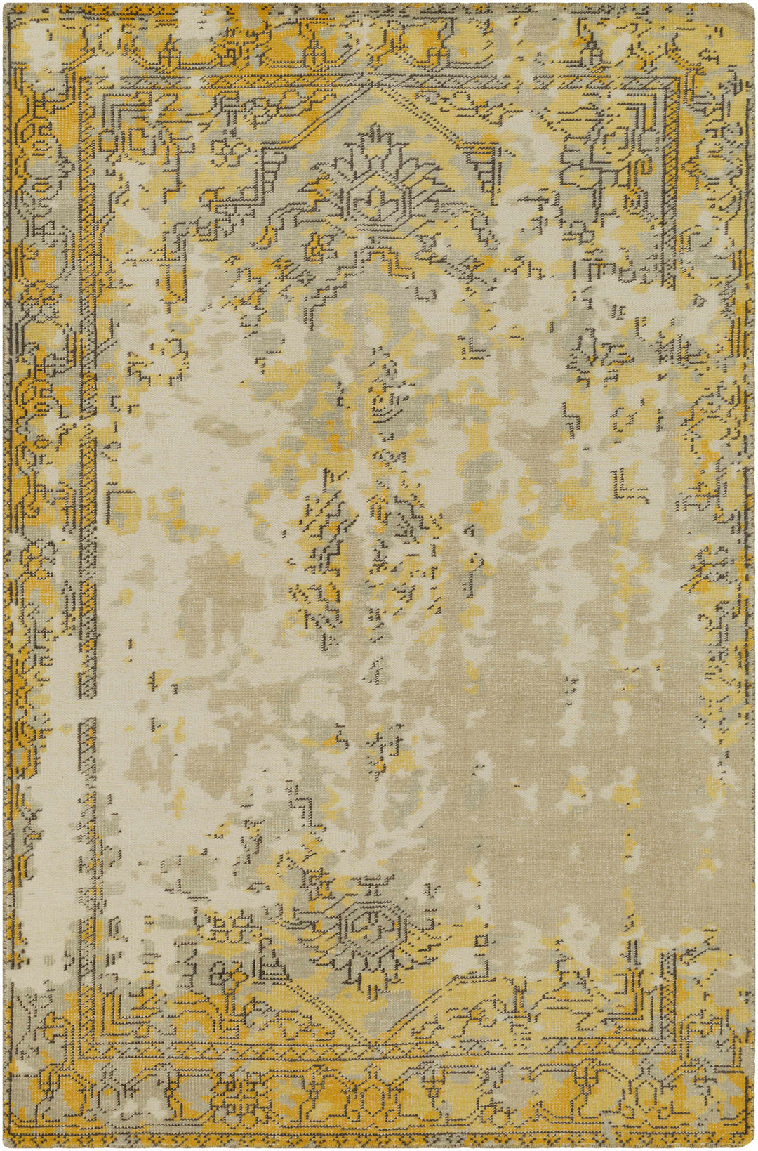 Argos Transitional Design Beige & Yellow Hand Knotted Wool Area Rug