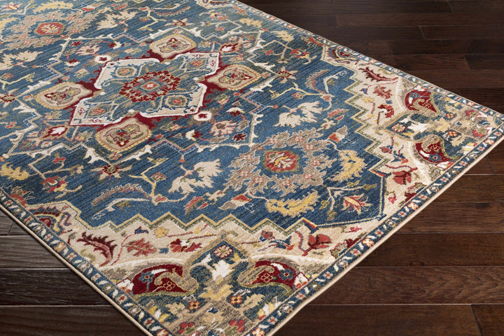 Argyle Traditional Style Blue And Ivory Area Rug - The Rug Decor