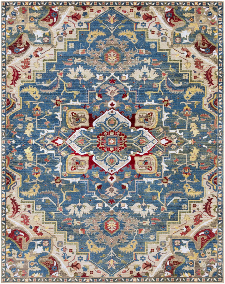 Argyle Traditional Style Blue And Ivory Area Rug - The Rug Decor