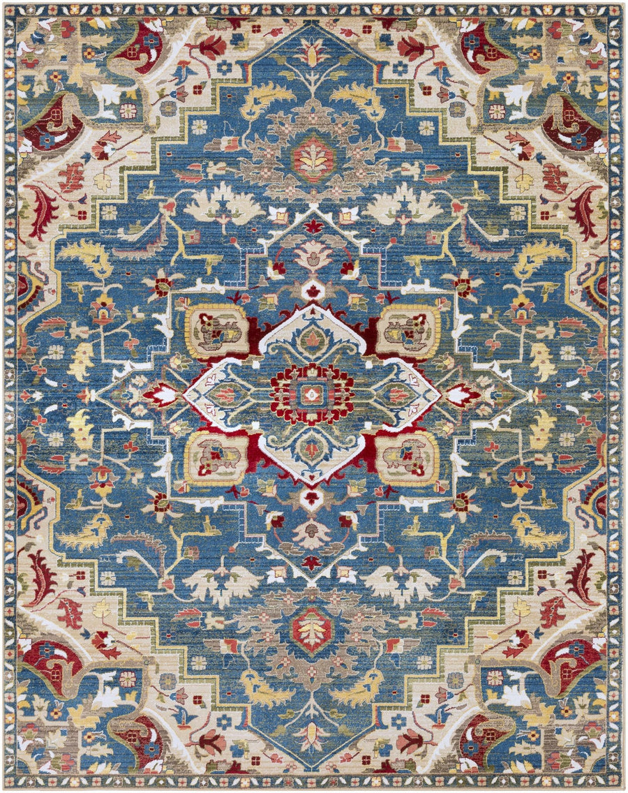 Argyle Traditional Style Blue And Ivory Area Rug - The Rug Decor