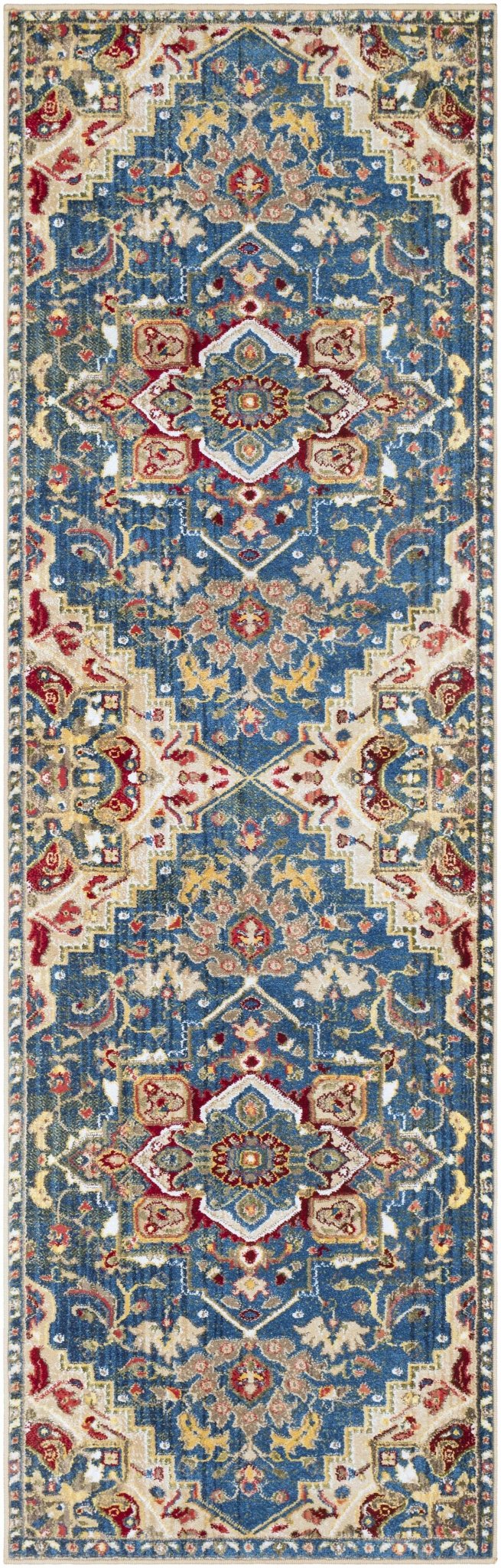 Argyle Traditional Style Blue And Ivory Area Rug - The Rug Decor