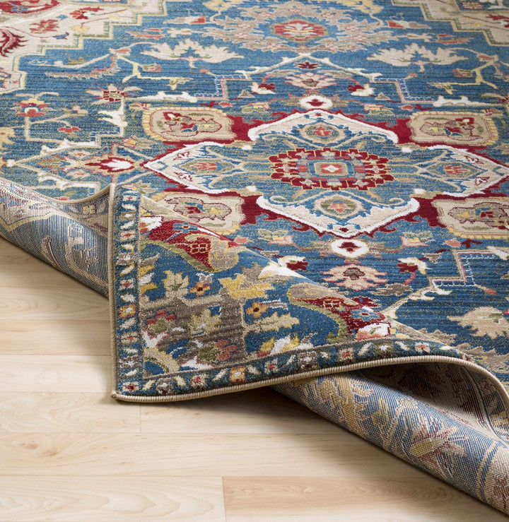 Argyle Traditional Style Blue And Ivory Area Rug - The Rug Decor