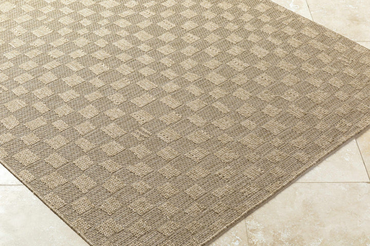 Arifah Contemporary Geometrical Brown And Beige Outdoor Area Rug - The Rug Decor