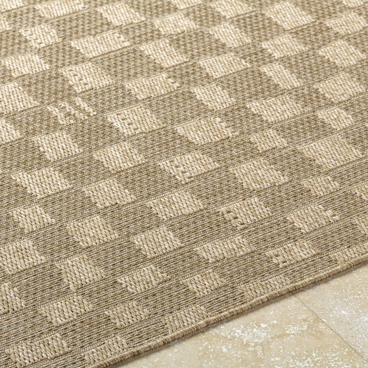 Arifah Contemporary Geometrical Brown And Beige Outdoor Area Rug - The Rug Decor