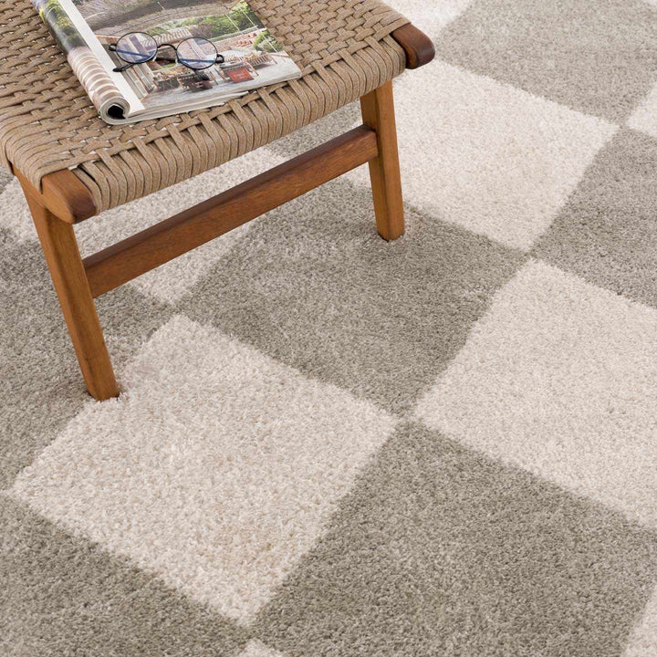 Arilla Modern Geometrical Beige And Gray Area Rug - The Rug Decor
