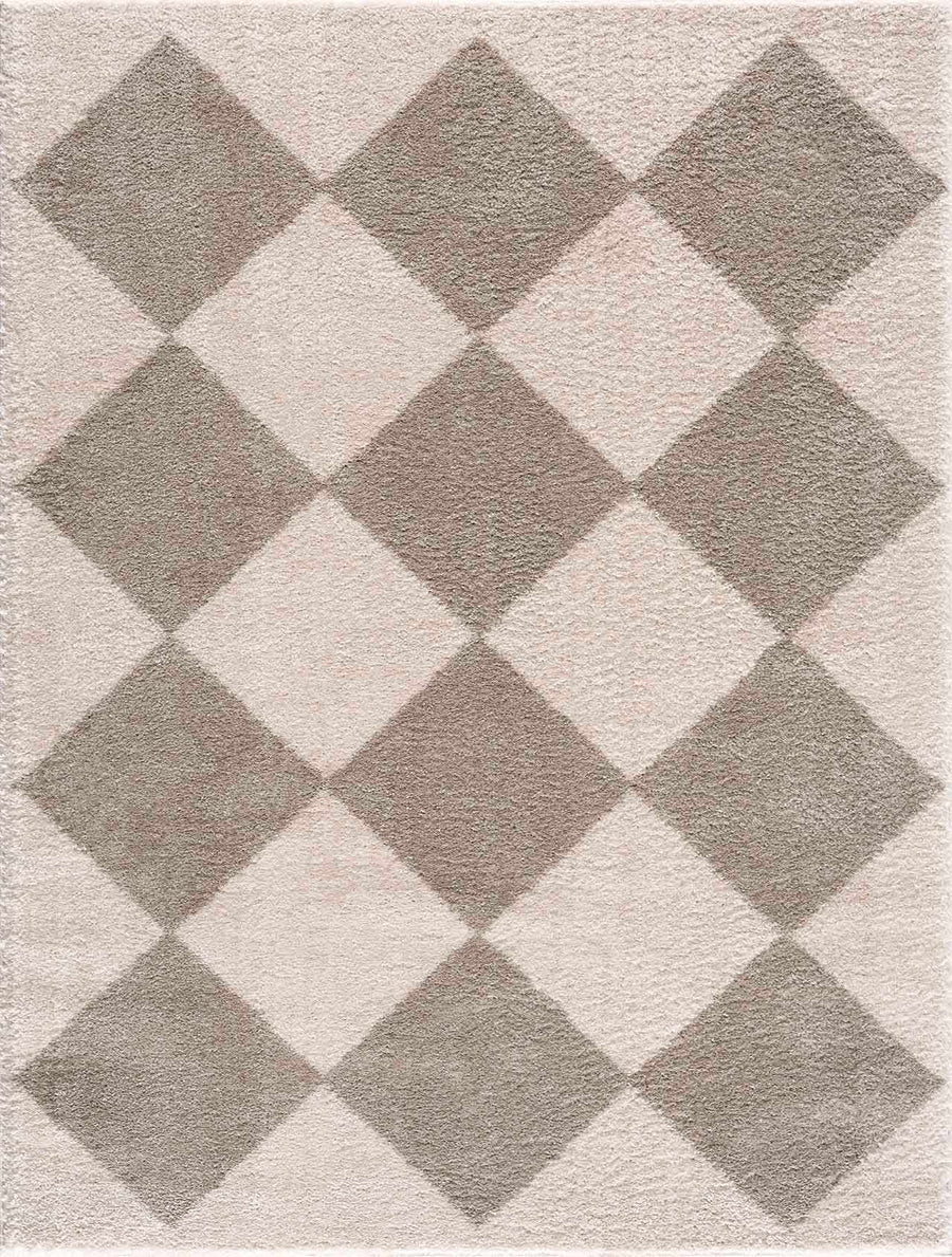 Arilla Modern Geometrical Beige And Gray Area Rug - The Rug Decor