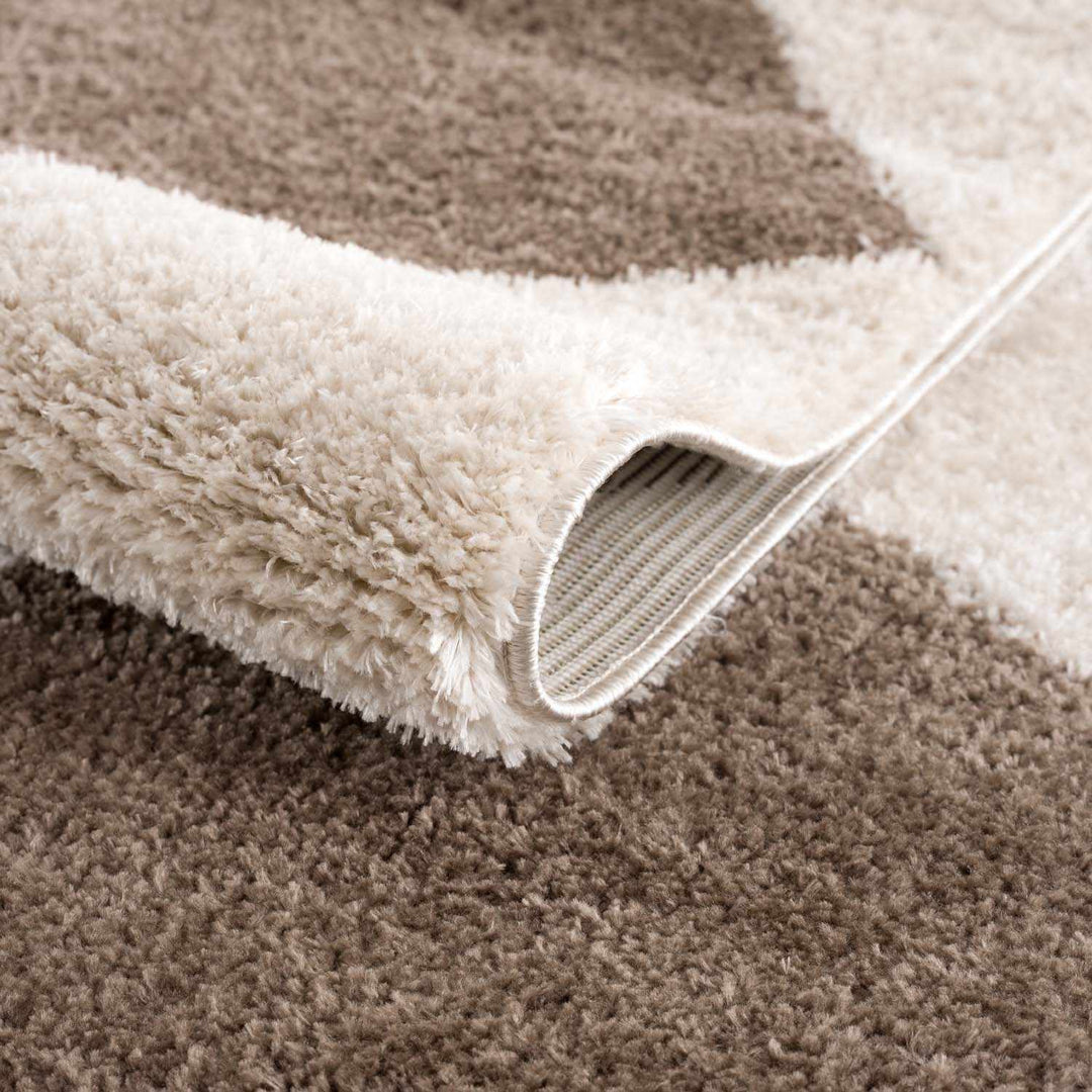 Arilla Modern Geometrical Brown And Beige Area Rug - The Rug Decor