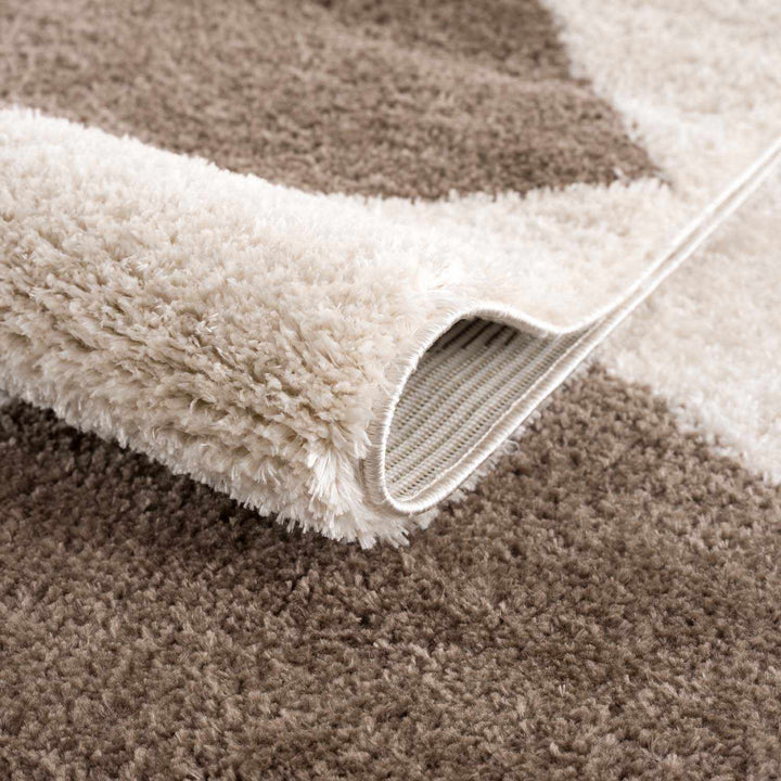 Arilla Modern Geometrical Brown And Beige Area Rug - The Rug Decor
