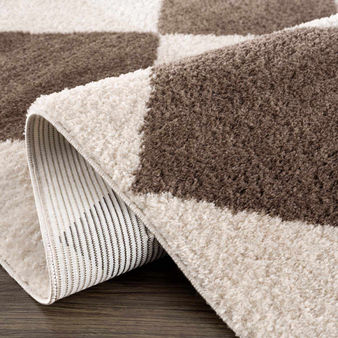 Arilla Modern Geometrical Brown And Beige Area Rug - The Rug Decor