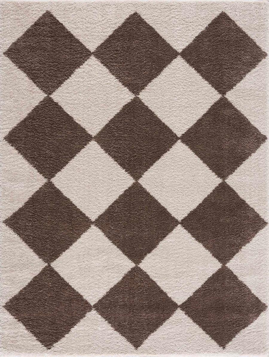 Arilla Modern Geometrical Brown And Beige Area Rug - The Rug Decor