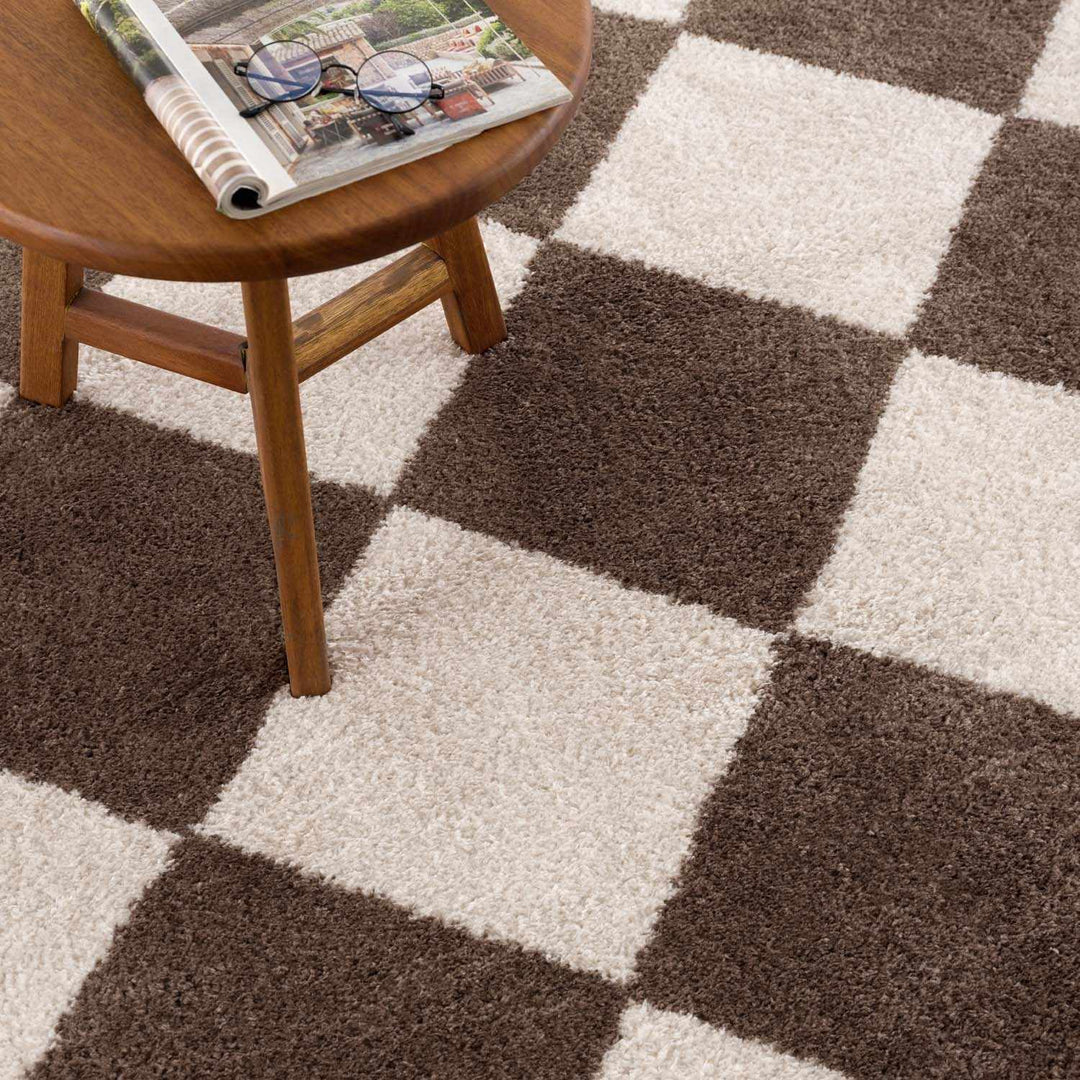 Arilla Modern Geometrical Brown And Beige Area Rug - The Rug Decor