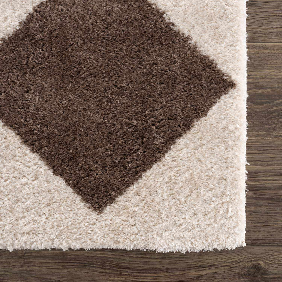 Arilla Modern Geometrical Brown And Beige Area Rug - The Rug Decor