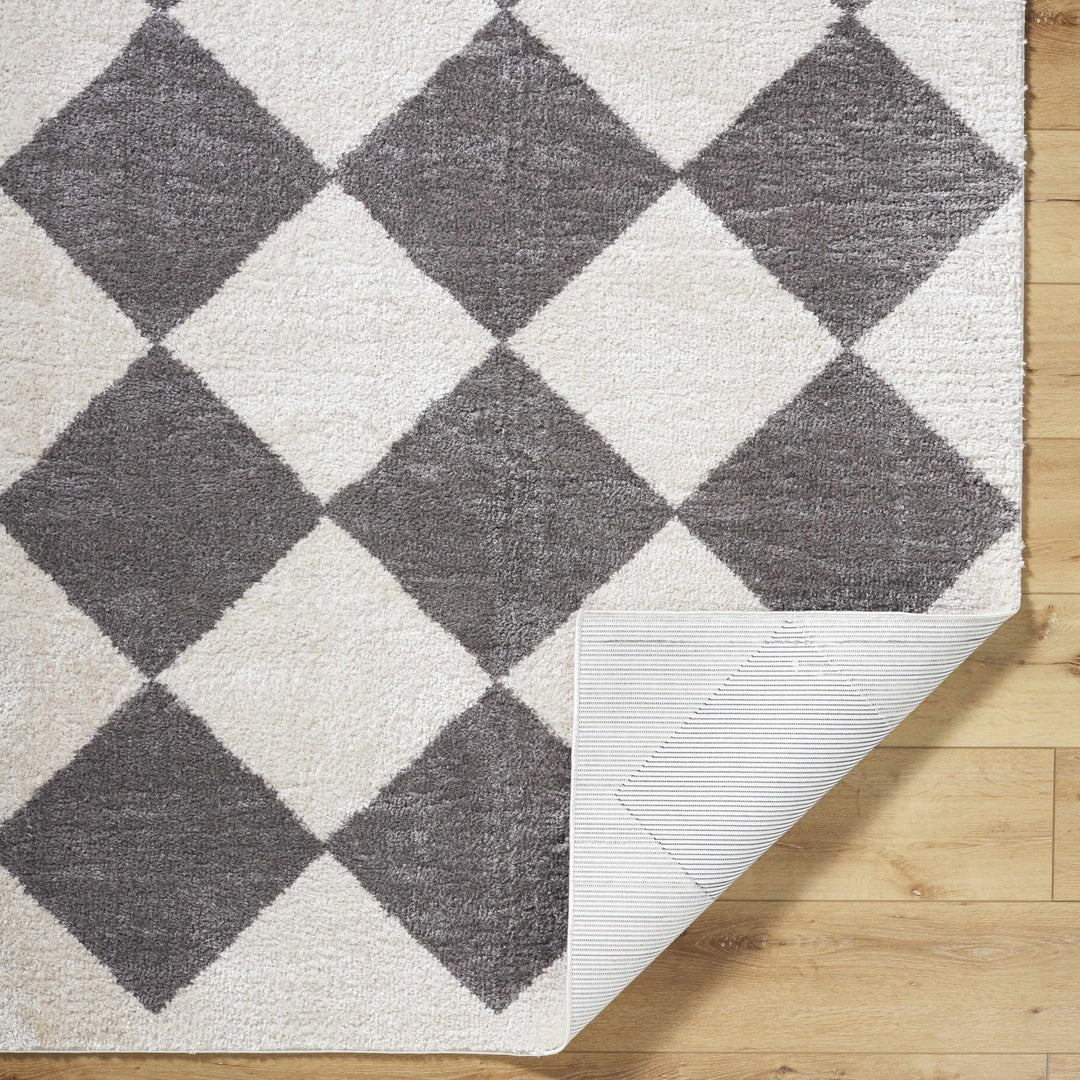 Arilla Modern Geometrical Gray And Ivory Washable Area Rug - The Rug Decor