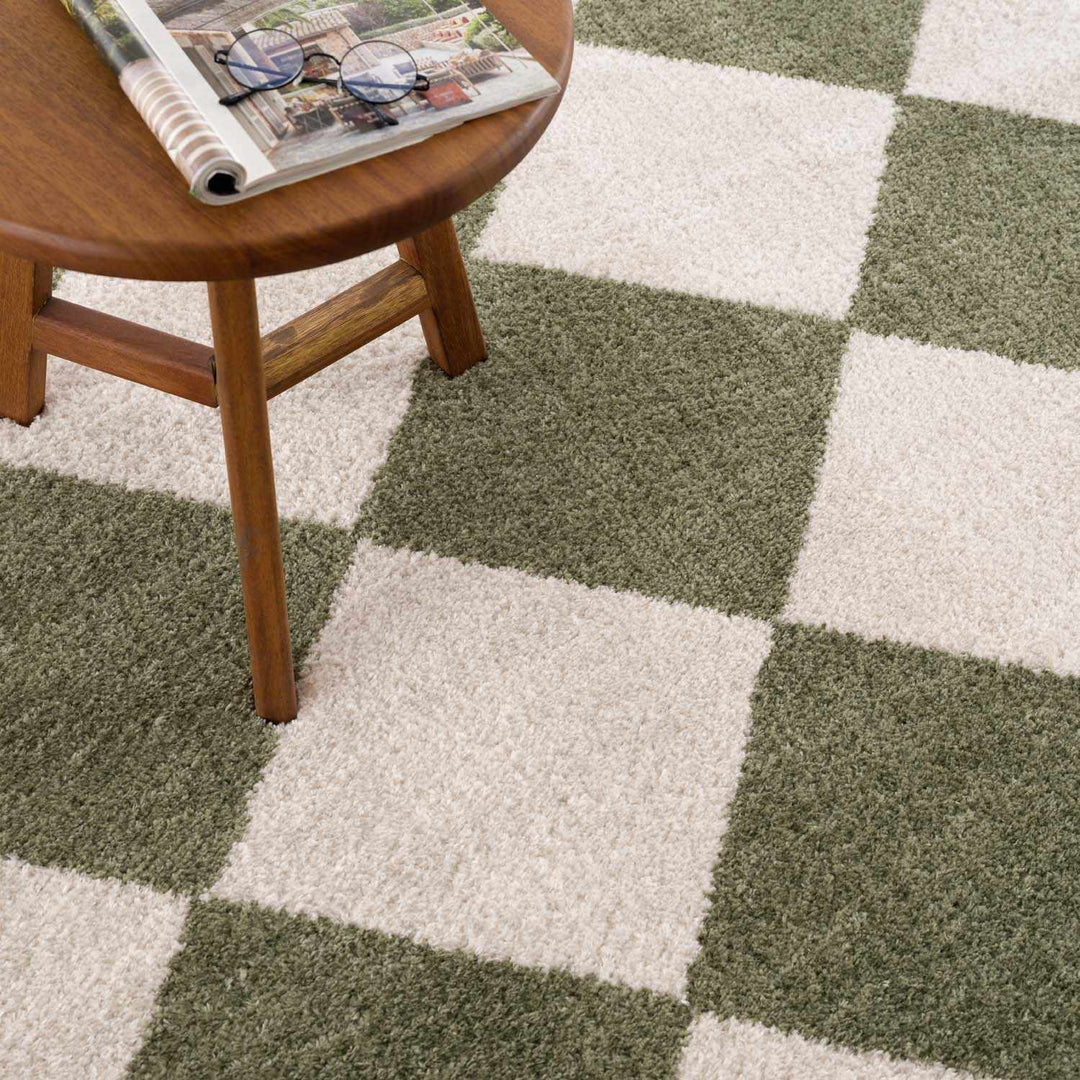 Arilla Modern Geometrical Green And Beige Area Rug - The Rug Decor