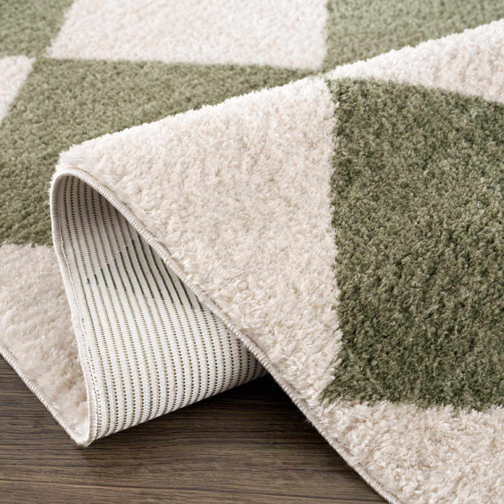 Arilla Modern Geometrical Green And Beige Area Rug - The Rug Decor