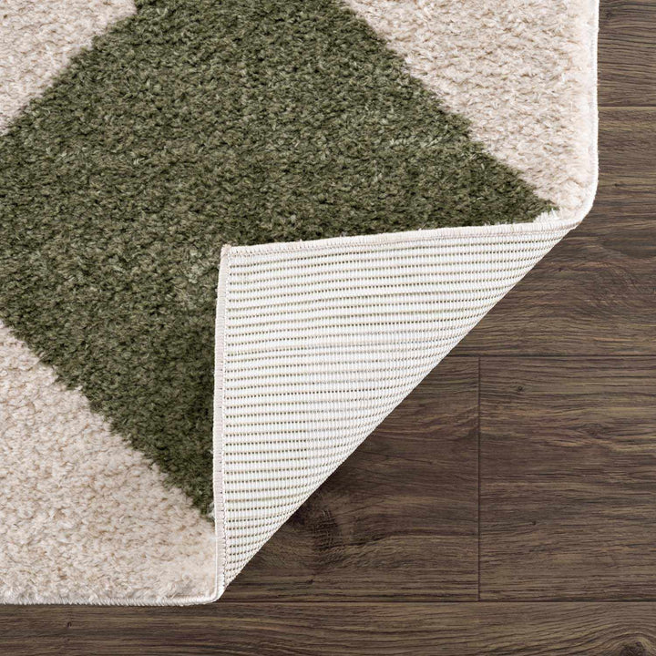 Arilla Modern Geometrical Green And Beige Area Rug - The Rug Decor