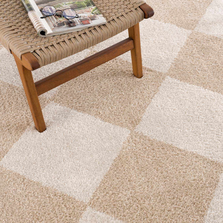 Arilla Modern Geometrical Tan And Beige Area Rug - The Rug Decor