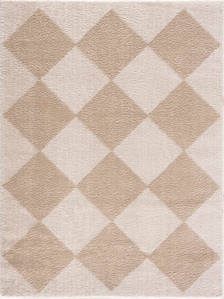 Arilla Modern Geometrical Tan And Beige Area Rug - The Rug Decor