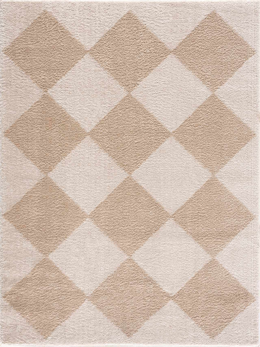 Arilla Modern Geometrical Tan And Beige Area Rug - The Rug Decor
