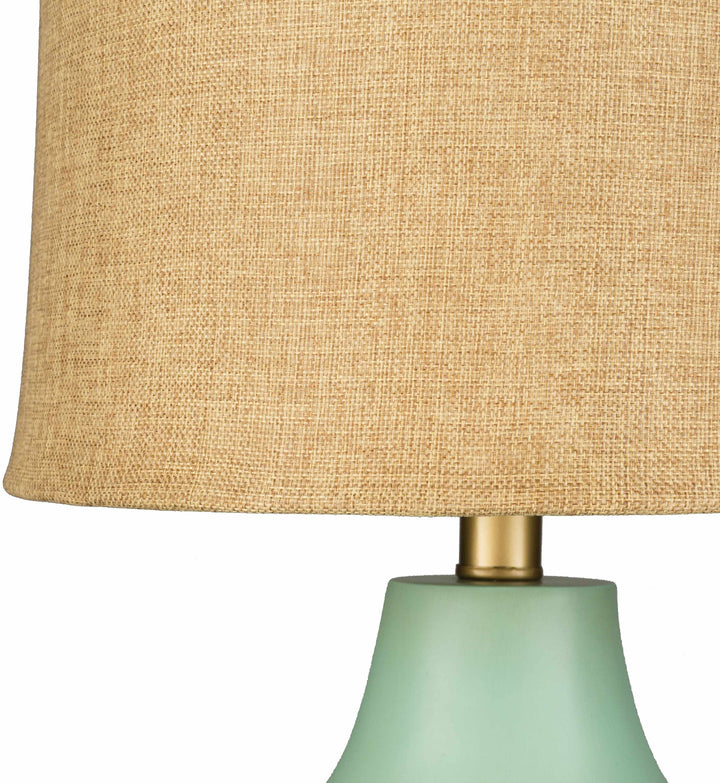 Aringay Aqua Textured Table Lamp – Contemporary Accent Lighting with Linen Shade