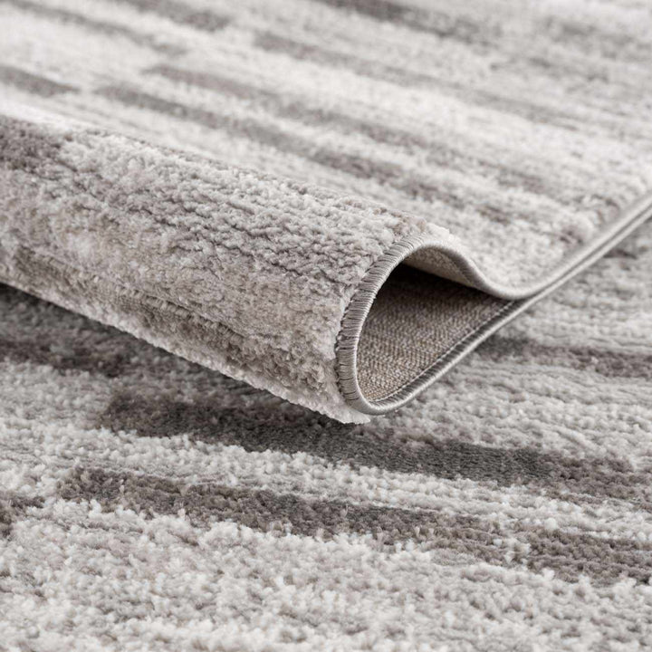Arissa Modern Stripe Pattern Gray and Silver Rug - The Rug Decor