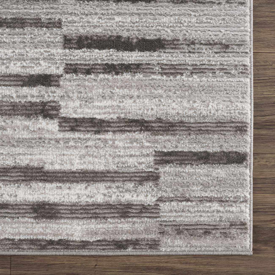 Arissa Modern Stripe Pattern Gray and Silver Rug - The Rug Decor