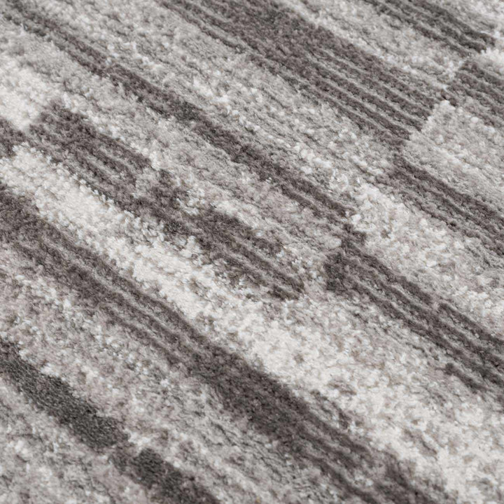 Arissa Modern Stripe Pattern Gray and Silver Rug - The Rug Decor
