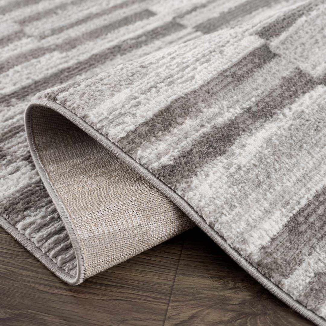 Arissa Modern Stripe Pattern Gray and Silver Rug - The Rug Decor