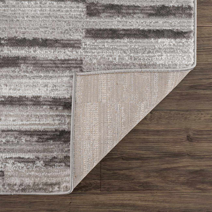 Arissa Modern Stripe Pattern Gray and Silver Rug - The Rug Decor