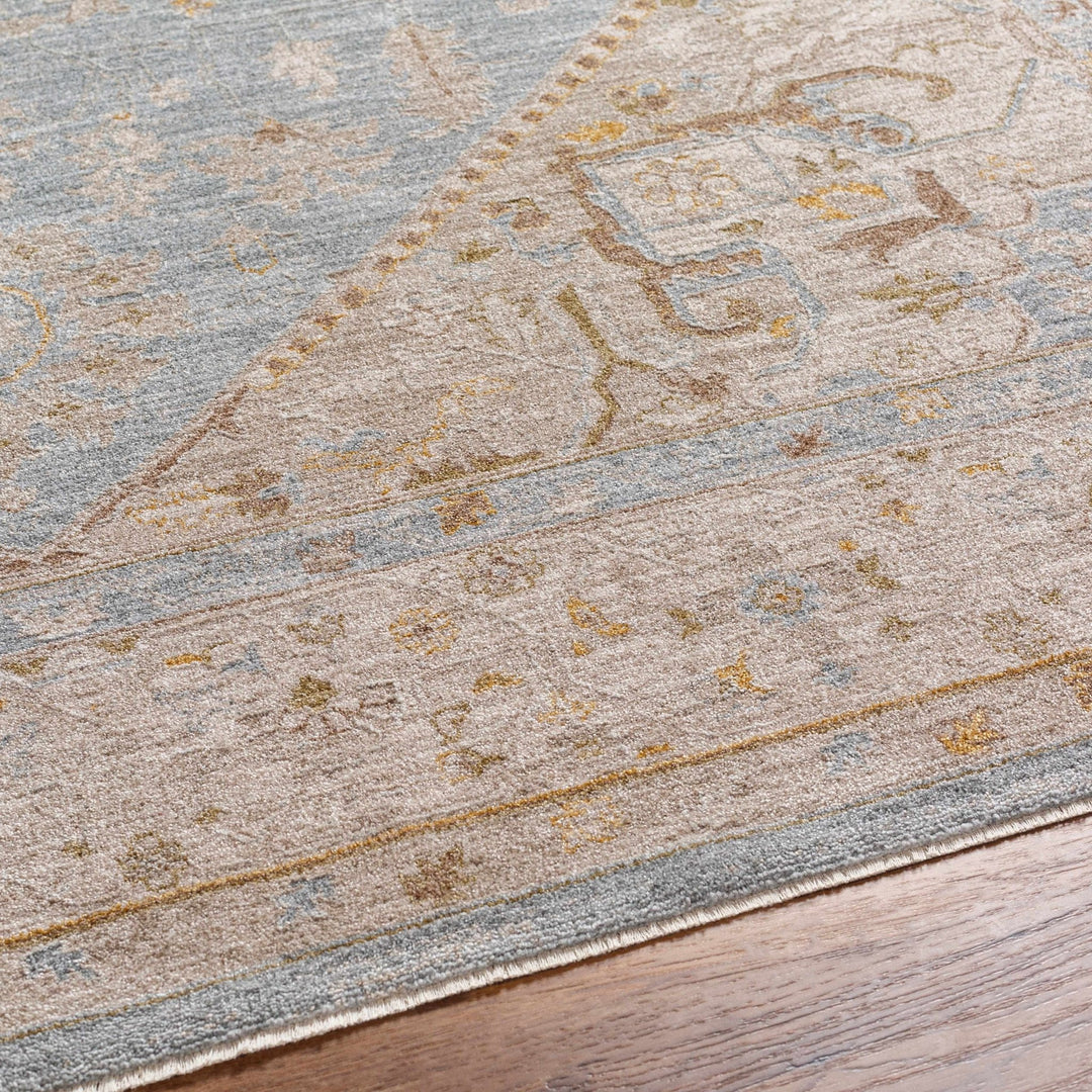 Arjun Traditional Medallion Design Beige And Blue Area Rug - The Rug Decor