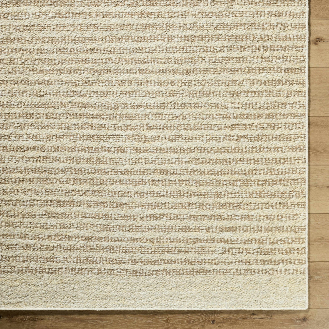 Arlais Hand Woven Striped Ivory And Beige Rug - The Rug Decor
