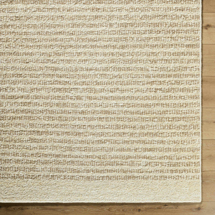 Arlais Hand Woven Striped Ivory And Beige Rug - The Rug Decor