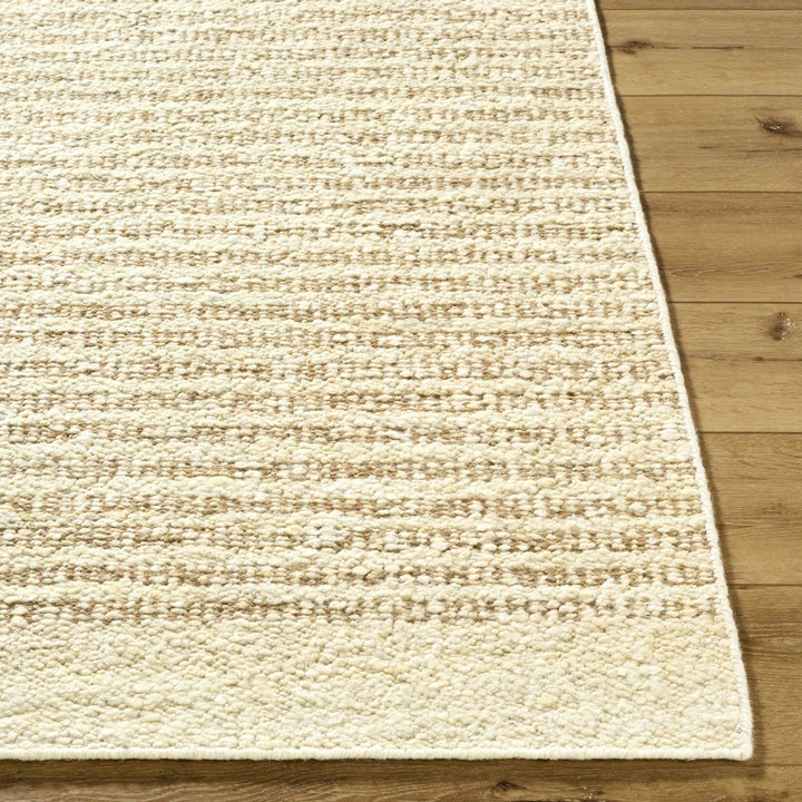Arlais Hand Woven Striped Ivory And Beige Rug - The Rug Decor