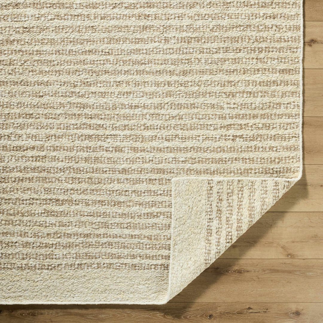 Arlais Hand Woven Striped Ivory And Beige Rug - The Rug Decor