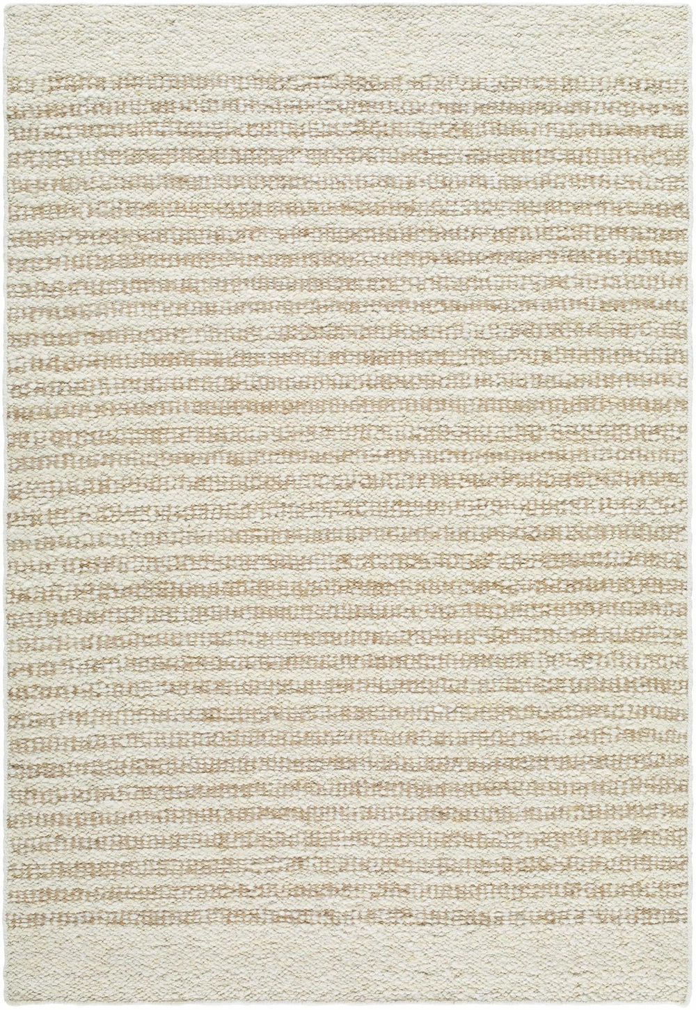 Arlais Hand Woven Striped Ivory And Beige Rug - The Rug Decor