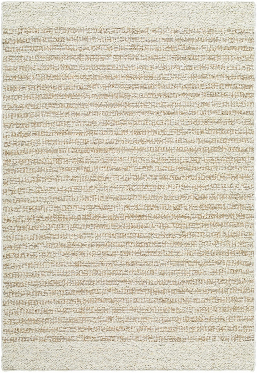 Arlais Hand Woven Striped Ivory And Beige Rug - The Rug Decor
