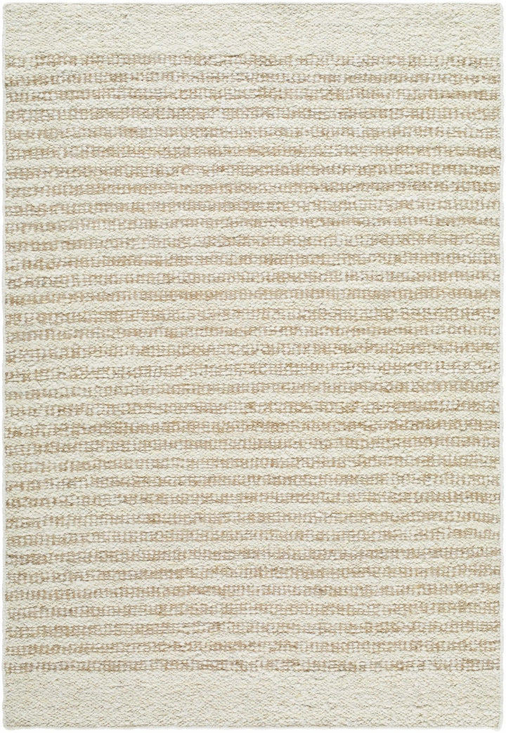 Arlais Hand Woven Striped Ivory And Beige Rug - The Rug Decor
