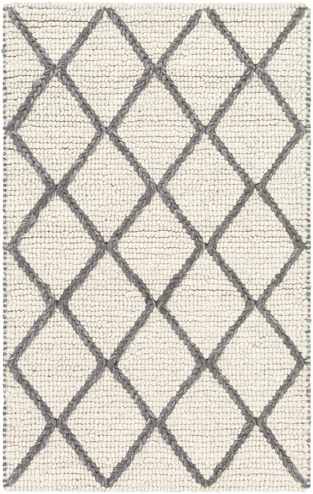 Arlesey Modern Geometrical Design Ivory Hand Woven Area Rug